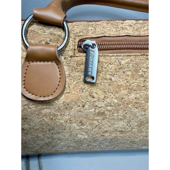 Wine Bottle Purse Tote Bag Insulated Cooler Handbag Tan Brown Cork Primeware EUC - Picture 11 of 11